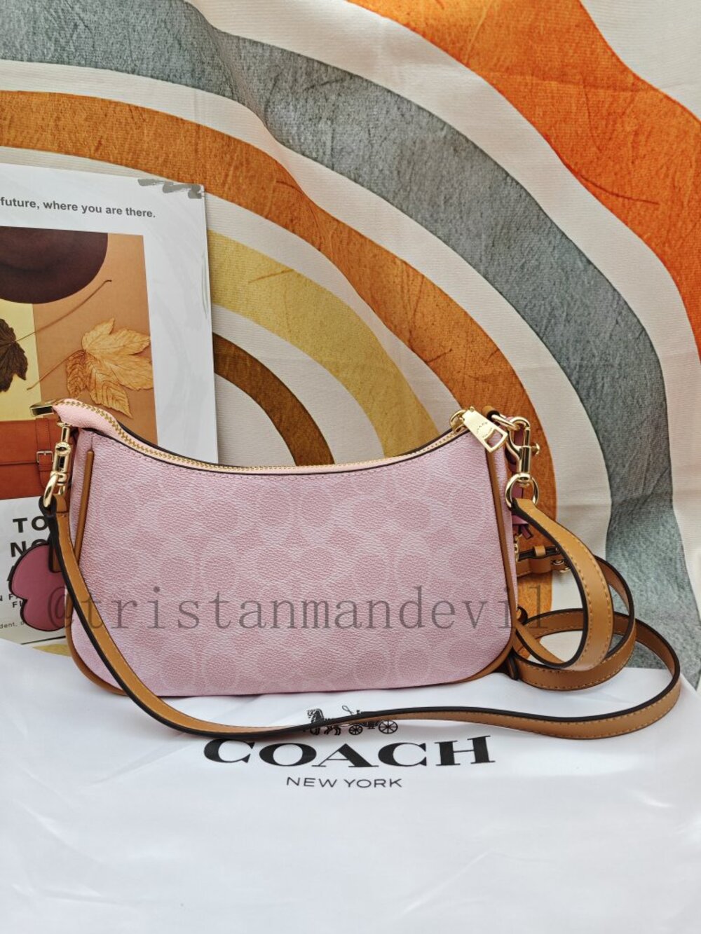 Coach Teri Shoulder Bag In Signature Canvas With Charms - Picture 3 of 11